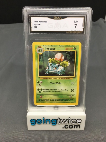 GMA Graded 1999 Pokemon Base Set Unlimited #30 IVYSAUR Trading Card - NM 7