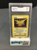 GMA Graded 1999 Pokemon Fossil #15 ZAPDOS Holofoil Rare Trading Card - NM 7