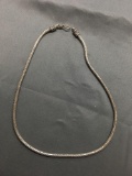 Detailed 3.5mm Wide 18in Long Wheat Link Sterling Silver Necklace