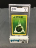 GMA Graded 1999 Pokemon Base Set Unlimited #99 GRASS ENERGY Trading Card - NM-MT 8