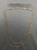 Triple 3.0mm Wide Cable Link 22in Long Italian Made Sterling Silver Necklace