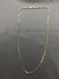 Figaro Link 4.0mm Wide 20in Long Italian Made Sterling Silver Chain