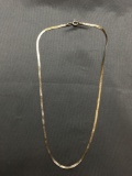 Herringbone Link 2.0mm Wide 16in Long Italian Made Sterling Silver Chain