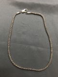 Popcorn Link 4.25mm Wide 16in Long High Polished Sterling Silver Necklace