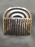 High Polished Unique Design 2x2in Domed Sterling Silver Hair Barrette