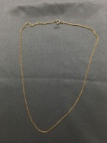 Rope Link 1.0mm Wide 18in Long Gold-Tone Sterling Silver Chain