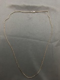 Rope Link 1.5mm Wide 24in Long Italian Made Sterling Silver Chain