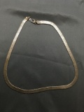 Herringbone Link 7.75mm Wide 20in Long Sterling Silver Necklace