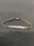 Mesh Link 6.0mm Wide 7in Long High Polished Italian Made Sterling Silver Bracelet