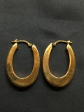 Gold-Tone Peruvian Made Squared Style 28mm Long 21mm Deep Graduating 2.0-5.0mm Wide Pair of Sterling