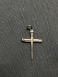 Avanti Designer Rustic Design 20mm Long 13mm Wide Sterling Silver Cross Pendant