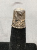 Engraving Detailed 17mm Tall 15mm Diameter Tapered Sterling Silver Sewing Thimble