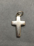 High Polished 20mm Long 14mm Wide Sterling Silver Cross Pendant