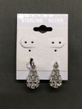 New! AAA Quality Gorgeous White Topaz Lever Back Pair of Sterling Silver Earrings