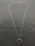 New! AAA Quality Gorgeous Faceted Earthmined African Red Ruby 1 2/4in Sterling Silver Pendant w/