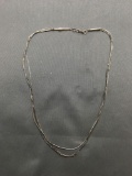 Triple Stranded Sterling Silver Beaded 16in Long Necklace