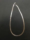 Herringbone Link 4.0mm Wide 16in Long High Polished Italian Made Sterling Silver Necklace