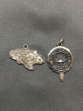 Lot of Two Sterling Silver Destination Charms, One Jamaica & One Lansingburgh