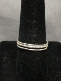 High Polished & Rope Detailed Triple Banded 4.5 mm Wide Sterling Silver Band