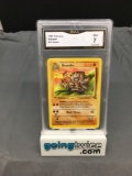 GMA Graded 1999 Pokemon Fossil #37 GRAVELER Trading Card - NM 7