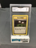 GMA Graded 1999 Pokemon Fossil #60 GAMBLER Trading Card - NM 7
