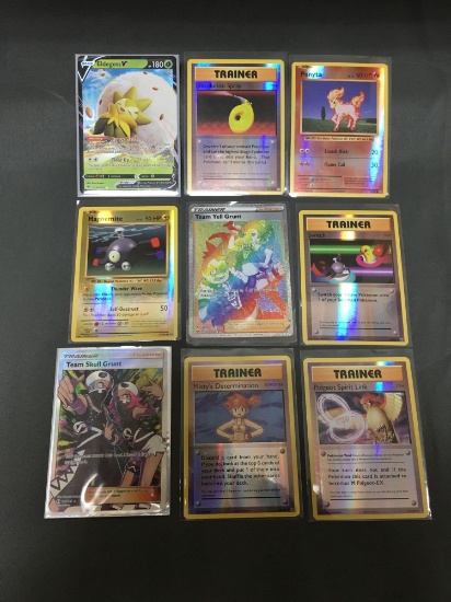 9 Card Lot of POKEMON Holofoils & Reverse Holofoils Trading Cards from Monster Collection