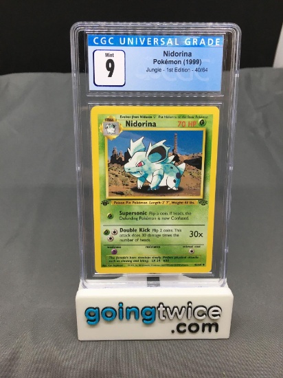 CGC Graded 1999 Pokemon Jungle 1st Edition #40 NIDORINA Trading Card - MINT 9