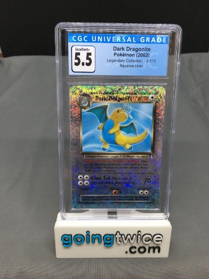 CGC Graded 2002 Pokemon Legendary Collection #5 DARK DRAGONITE Rare Reverse Holofoil Trading Card -