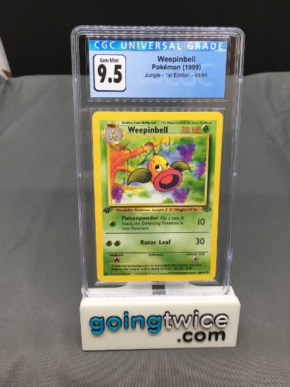 CGC Graded 1999 Pokemon Jungle 1st Edition #48 WEEPINBELL Trading Card - GEM MINT 9.5