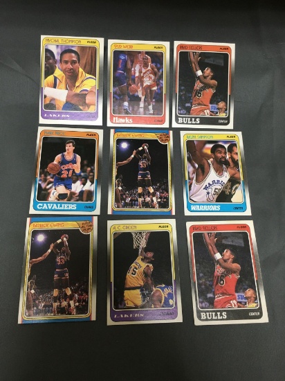 9 Card Lot of Vintage 1988-89 Fleer Basketball Cards - with Stars and Rookies from Massive
