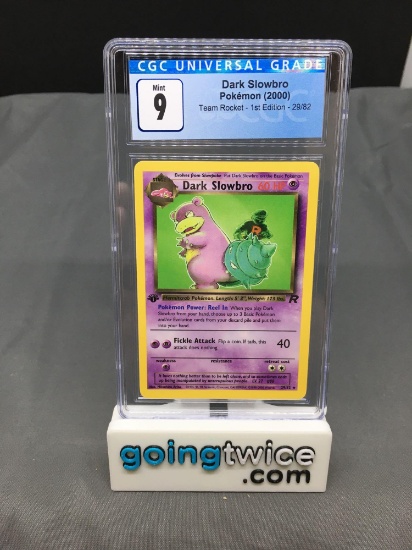 CGC Graded 2000 Pokemon Team Rocket 1st Edition #29 DARK SLOWBRO Trading Card - MINT 9