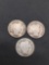 3 Count Lot of United States Barber Silver Dimes - 90% Silver Coins from Amazing Collection