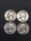 4 Count Lot of United States Washington Silver Quarters - 90% Silver Coins from Estate