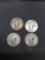 4 Count Lot of United States Standing Liberty Silver Quarters - 90% Silver Coins from Estate