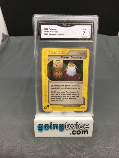GMA Graded 2002 Pokemon Aquapolis #123 FORREST GUARDIAN Trading Card - NM 7