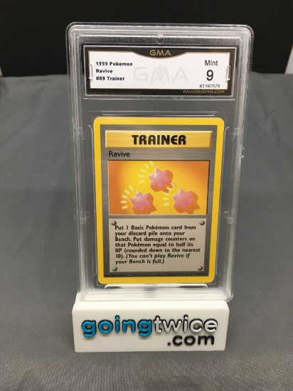 GMA Graded 1999 Pokemon Base Set Unlimited #89 REVIVE Trading Card - MINT 9