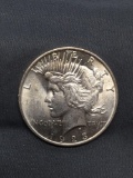 1923 United States Peace Silver Dollar - 90% Silver Coin from Estate