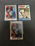 3 Card Lot of 1970's Topps PETE ROSE Reds Vintage Baseball Cards - 2 1978 Topps & 1 1977 Topps