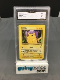 GMA Graded 2000 Pokemon Base 2 Set #87 PIKACHU Trading Card - NM 7