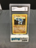 GMA Graded 1999 Pokemon Base Set Unlimited #34 MACHOKE Trading Card - MINT 9