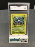 GMA Graded 1999 Pokemon Base Set Unlimited #66 TANGELA Trading Card - EX-NM+ 6.5