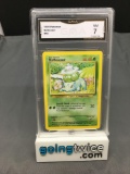 GMA Graded 1999 Pokemon Base Set Unlimited #44 BULBASAUR Trading Card - NM 7