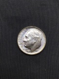 1955-D United States Roosevelt Silver Dime - 90% Silver coin from Estate - BU Uncirculated
