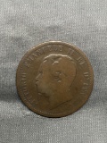 1866 Italy 10 Centisimo Foreign World Coin from Estate Collection