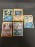 5 Count Lot of Vintage Pokemon Holofoil Rare Cards from Huge Collection