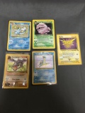 5 Count Lot of Vintage Pokemon Holofoil Rare Cards from Huge Collection