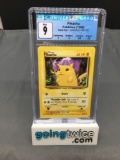 CGC Graded 1999 Pokemon Base Set Unlimited #58 PIKACHU Trading Card - MINT 9 w/ 9.5 Sub Grades