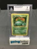 BGS Graded 1999 Pokemon Base Set Shadowless #15 VENUSAUR Holofoil Trading Card - NM 7