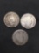 Lot of 3 United States 90% Silver BARBER DIMES - From Unsearched Sack! SEE PHOTOS