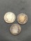 Lot of 3 United States 90% Silver BARBER DIMES - From Unsearched Sack! SEE PHOTOS